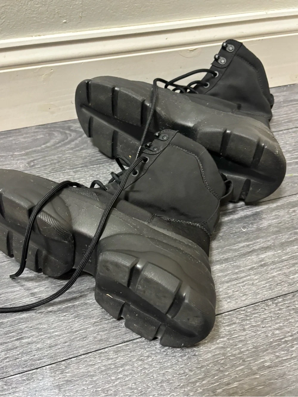 Women’s Zara black chunky combat lace up boots